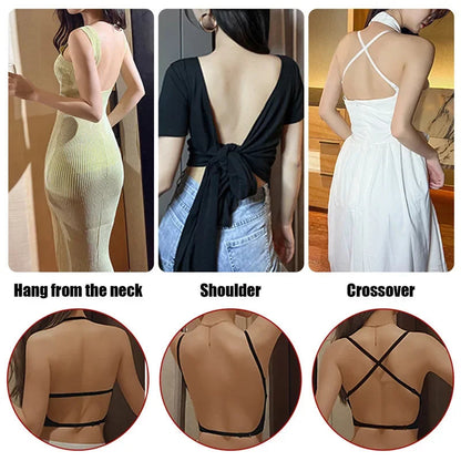 2024 Invisible Push Up Bra Backless Sexy Women Bras Low Cut Plunge Brassiere Open Back Wedding Underwear Seamless Lingerie luvshop24