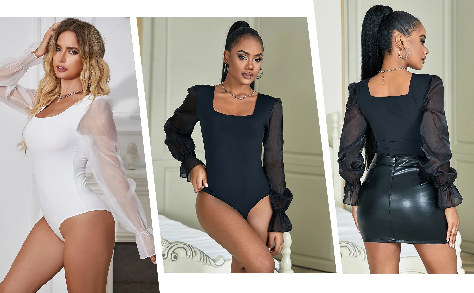 Comeondear Long Sleeve Mesh Leotard Bodysuits Crotchless Teddy Lingerie Sexy Oversized Pajamas Curve Fashion One Piece Jumpsuit luvshop24
