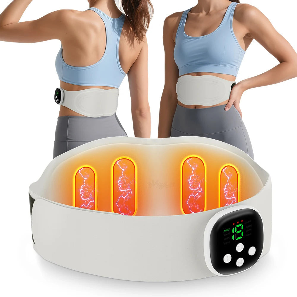 Electric Waist Massager Heating Lumbar Massage Belt Vibration Hot Compress Abdominal Massager Heated Pad Muscle Relax Waist Belt luvshop24