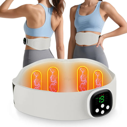 Electric Waist Massager Heating Lumbar Massage Belt Vibration Hot Compress Abdominal Massager Heated Pad Muscle Relax Waist Belt luvshop24