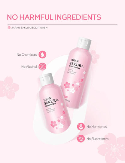 LAIKOU Sakura Shower Gel Long Moisturizing Smooth Long Lasting Fragrance Gentle Foam Body Cleansing Bath Product 200ml luvshop24