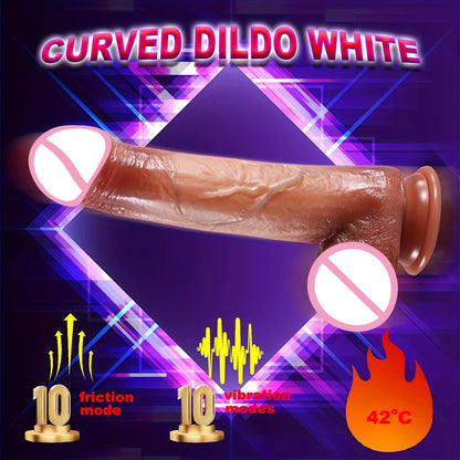 Adult Dildo Heated Vibrator Realistic Telescopic Vibrating Penis Vagina Masturbation Sex Toys For Women Penetration Anal Plug luvshop24