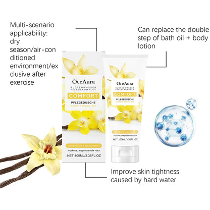 OCEAURA 100ml Comfort Shower Gel Long-term Moisture Lock to Improve Dry Skin Gentle Cleansing to Eeduce Friction and Irritation luvshop24