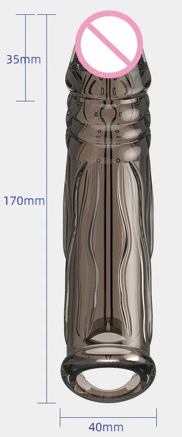 Silicone Cock Ring Soft Realistic Penis Sleeve Extender Condom Penis Ring Delayed Ejaculation Dick Cover Case Cock Header luvshop24