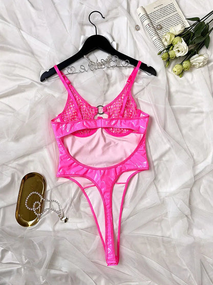 Metal Buckle Underwear Bodysuit Leather Motorcycle Sexy OnePiece Porn Bodycon Uncensored Women Lingerie Erotic Backless Jumpsuit luvshop24