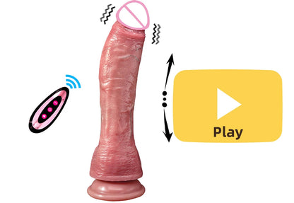 10.6in Long Realistic dildo vibrator penis telescopic Swing Heating silicone dildo female remote control Vibrators for Women Men luvshop24