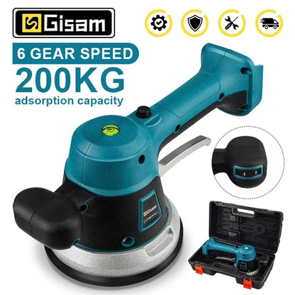 Gisam Tiler Vibrator Tiling Machine 6 Speed Tile Tiling Machine Automatic Tile Leveling Absorb Power Tool For Makita 18V Battery luvshop24