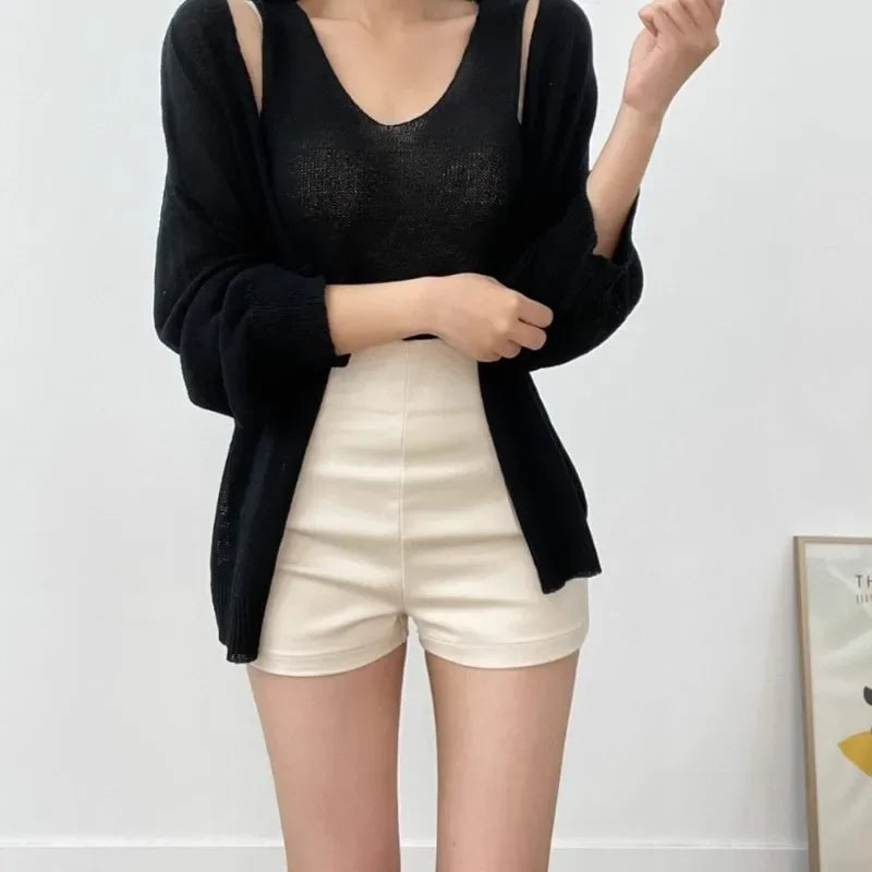 2024 New Women's High-waisted Slimming Spandex Shorts Sexy Tightening Hip Covering Versatile Casual Heat Pants Autumn luvshop24