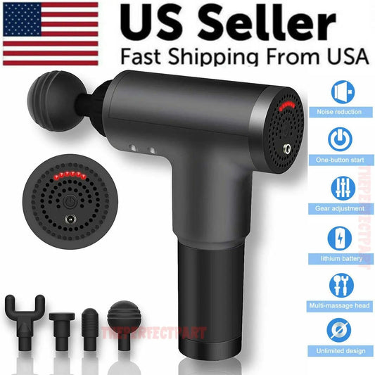 Sports Massage Gun with 4 Heads Deep Tissue Muscle Relaxing Percussion Massager luvshop24