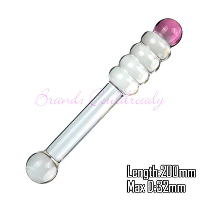 Pyrex Glass Dildo 195x33mm Fake Penis Crystal Anal Beads Butt Plug Prostate Massager G Spot Female Masturbation Toys luvshop24