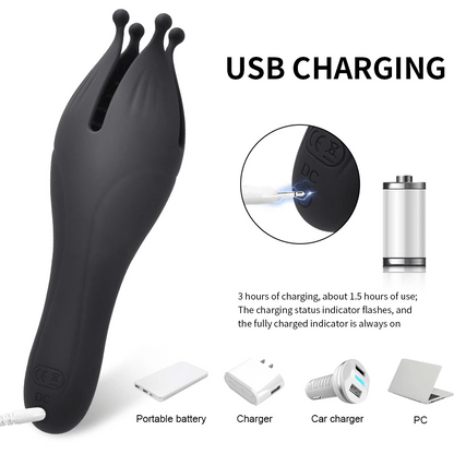 Glans Trainer for Men Powerful Vibrating Penis G Spot Masturbator Soft Fingertip Prolong Endurance Massage Vibrator Erotic Toys luvshop24
