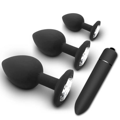 4pcs Soft Silicone Anal Plug Mini Erotic Bullet Vibrator Butt Plug Sex Toy for Men Women Gay Couples Anal Stimulator luvshop24