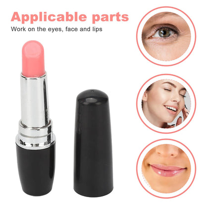 Lipstick Massager Portable Black Lipstick Shape Vibration Face Massage Wand for Facial Eye Portable Lipstick Massager luvshop24