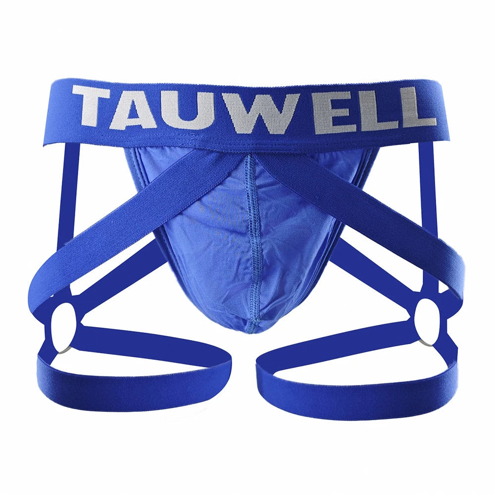 TAUWELL Mens Sexy Underwear Jockstrap Thong Bondage Lingerie Lowrise Briefs Leg Belt Thongs G-string Male Panties Gay Underpants luvshop24