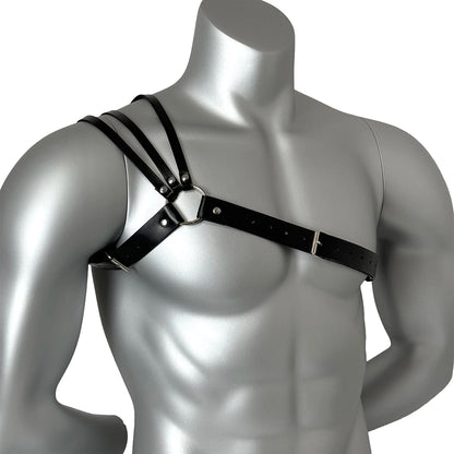 Sexy Male PU Leather Chest Harness Bondage Strap Adjustable Shoulder Belt Lingerie Fetish Gay Clothing Accessories for Men luvshop24