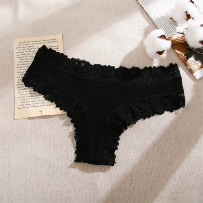 5Pcs/set Women Cotton Panties Floral Lace Intimate Underwear Trendy Patchwork Lace Briefs Female Soft Underpants Lingerie S-XL luvshop24