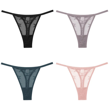 4Pcs Lace Bikini Panties Women Sexy Thongs Lace G-string Underpants S-XL Ladies Comfortable T-Back Underwear Sexy Lingerie 2022 luvshop24