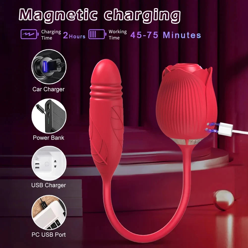 Rose Sucking Vibrator for Women Dildo Thrusting Vibrating Clit Sucker Nipple Clitoris Stimulation Female Sex Toys for Adults luvshop24