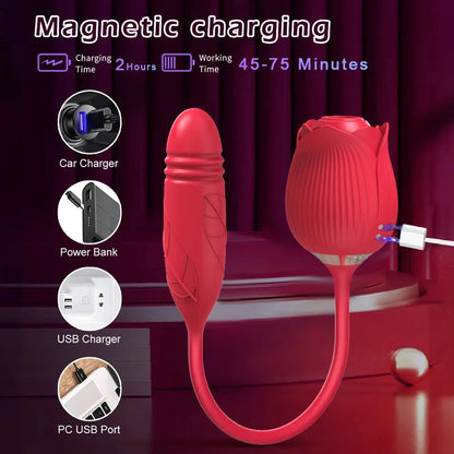 Rose Sucking Vibrator for Women Dildo Thrusting Vibrating Clit Sucker Nipple Clitoris Stimulation Female Sex Toys for Adults luvshop24