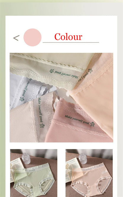 New sexy lace Panties Women Briefs ice silk breathable seamless Underwear Women ultra-thin and comfortable Female Lingerie luvshop24