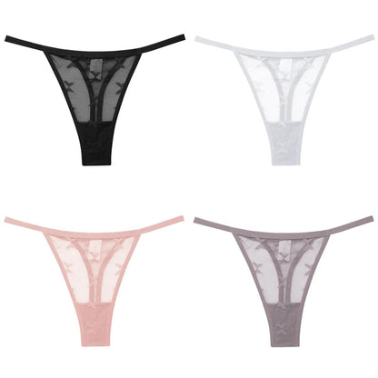 4Pcs Lace Bikini Panties Women Sexy Thongs Lace G-string Underpants S-XL Ladies Comfortable T-Back Underwear Sexy Lingerie 2022 luvshop24