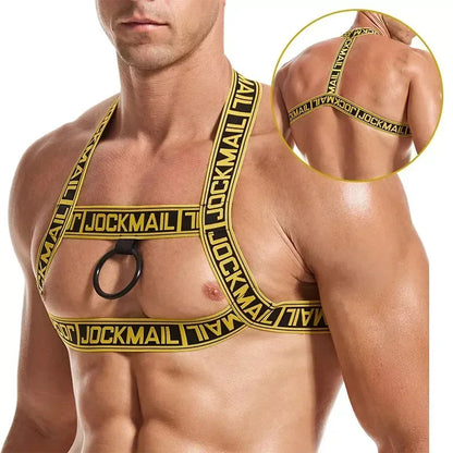 Jockmail Leather Sex Underwear Adults Erotic Lingerie Elastic Suit Sissy Bra Bondage Harness Tank Top Men for Sexy Gay Boys luvshop24