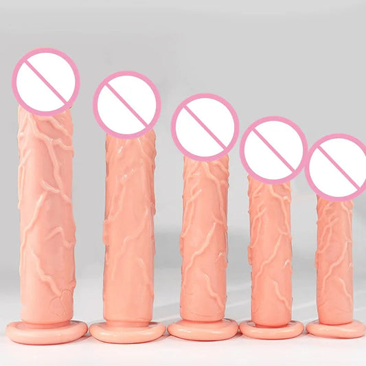 XXS-L Skin Color Soft Silicone Realistic Dildo With Powerful Suction Cup Female Masturbator G Spot Stimulate Toys For Woman luvshop24