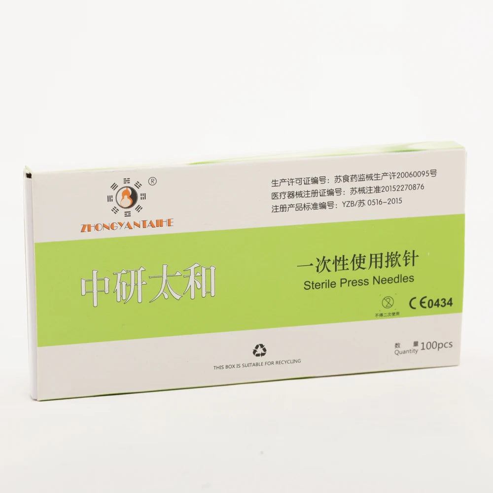ZHONGYAN 100Pcs Ear Acupuncture Needle Disposable Press Needle for Ear Sticker Acupuncture Patches Skin Needl Massage Relaxation luvshop24