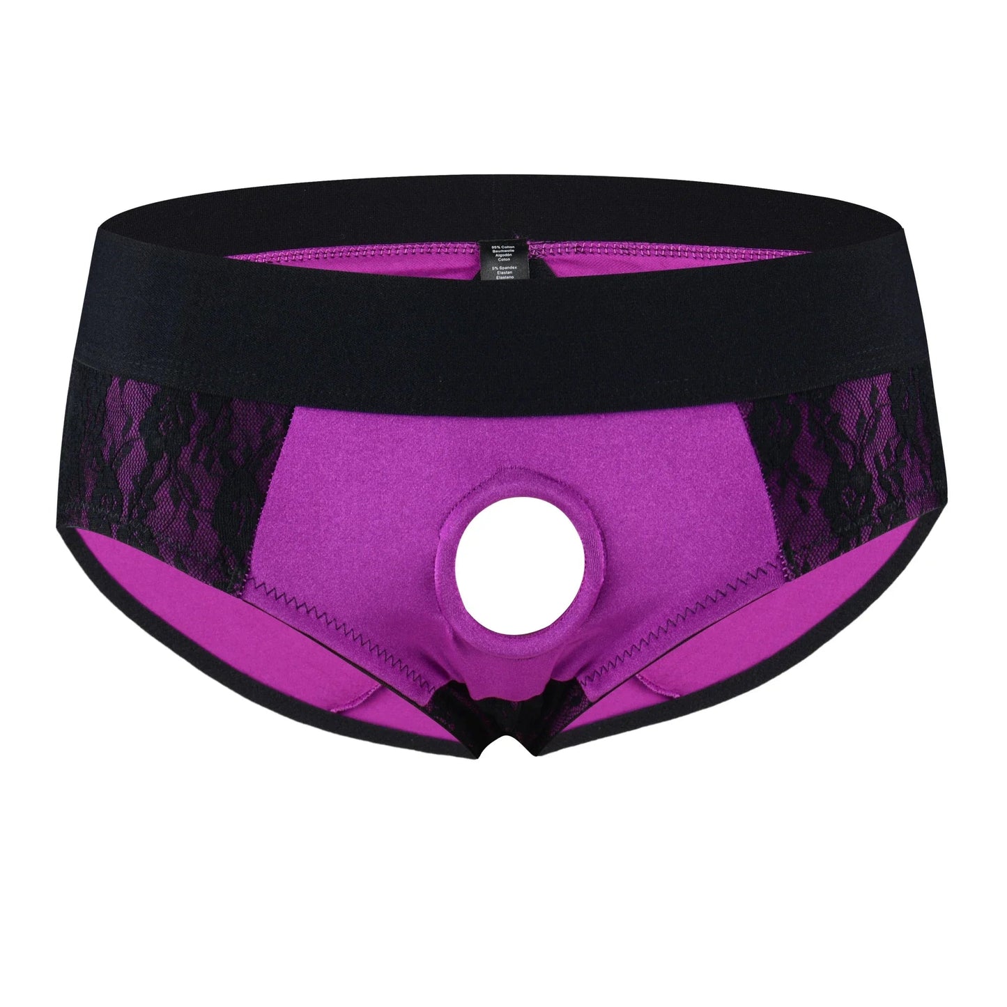 Men Erotic Panties Patchwork Penis Hole Underwear Open Buttocks Crotch Underpants Sexy Gay Lace Briefs Strap on Harness Lingerie luvshop24