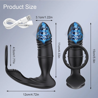 Male Thrusting Prostate Massager Bluetooth APP Vibrator for Men Gay Anal Plug Wireless Remote Butt Plug Sex Toy for Couples luvshop24