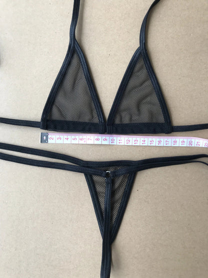 DEKA Women Sexy Bandage Mini Micro Bikini Set Mesh Transparent Erotic Bathingsuit Beachwear Sunbath Lingerie Underwear Plus Size luvshop24