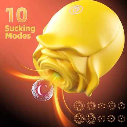 1PC Rose Flower 2 In 1 Vibrator Sucking Beating Nipple Clitoral Stimulator Powerful G-spot Vaginal Vibrator Sex Toys for Women luvshop24
