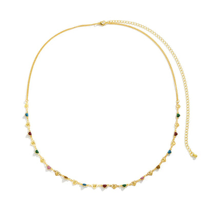 Summer Accessories Versatile Colorful Oil Drop Beads Chain Body Chain Bohemian Geometric Love Waist Chain Body Chains for Woman luvshop24
