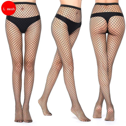 Hollow Out Sexy Pantyhose Black Women Fashion Tights Fishnet  Stockings Club Party Hosiery Female Lingerie Girls Thigh Mesh Sock luvshop24
