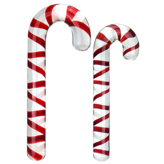 Glass Anal Butt Plug Christmas Gift G-spot Anal Masturbating Clear Sleek Candy Cane Dildo Christmas Decorations Ass Erotic Toys luvshop24