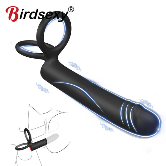 Strap On Anal Plug Vibrator Dick Dildo Sex Toys For Men Couples Bullet Vibrator Penis Ring Double Penetration Vagina Butt Plug luvshop24