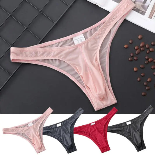 Sexy Men Briefs Silky Penis Mix-Colors Bikini Pouch Panties Underwear Sissy Mens G Strings Thongs Sexy Gays Men Underwear luvshop24