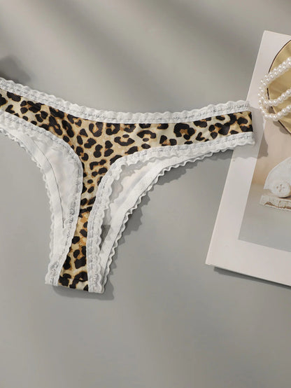 Women's leopard print lace underwear is sexy low rise easy to wash dry seamless comfortable and close fitting A2212 luvshop24