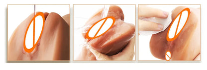 3in1 realistic mouth vagina anal plug male masturbator cup deep throat silicone dildo moves masturbation pleasure toys for men luvshop24