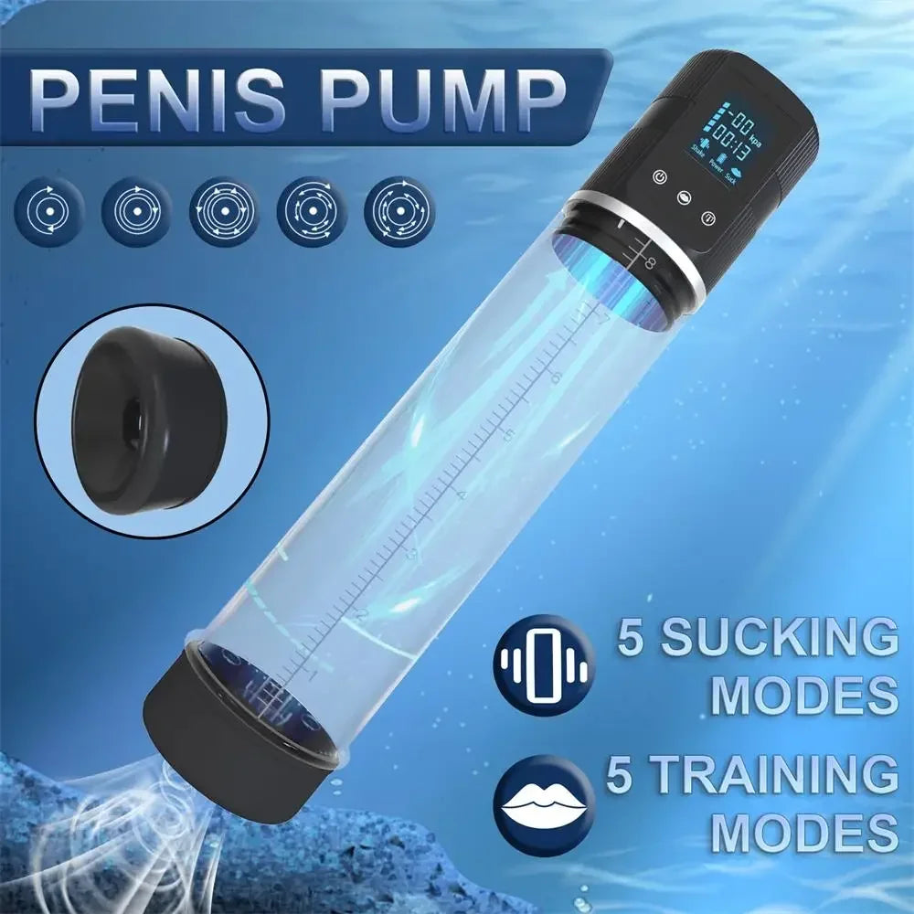 Automatic Penis Pump Men Enlargement dilate Trainer Penis Vacuum Pump Sex Toys 5 Suction Male Masturbator Sex Toys for Men luvshop24