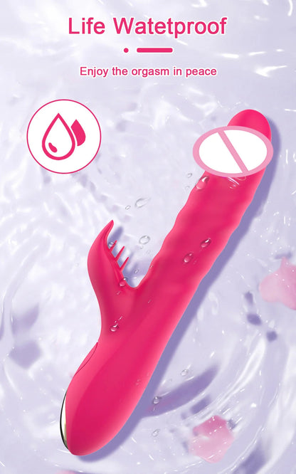 Rabbit Vibrator For Women Powerful G Spot Telescopic Rotating Clitoris Vagina Stimulator Female Masturbator For Adult Sexy Toys luvshop24