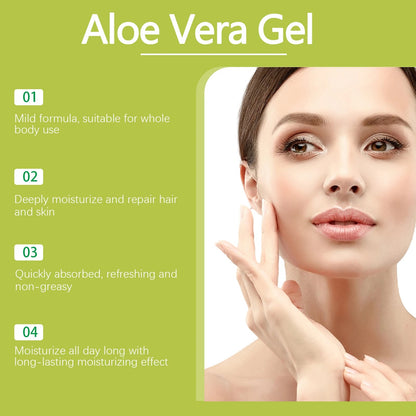 Moisturizing Hydrating Aloe Vera Gel Deeply Nourish Facial Body Skin Shrink Pores Reduce Fine Lines Dry Frizzy Hair Care Essence luvshop24