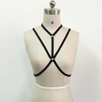 Womens Harness Bra Elastic Cage Bra Strappy Hollow Out Bra Bustier Fancy Erotic Lingerie Young Girls Erotic Sujetadores Sexys 속옷 luvshop24