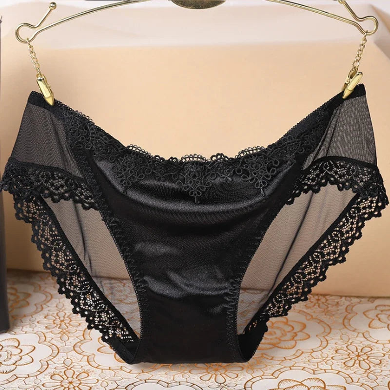 Women's Panties Underwear Lace Briefs Seamless Panties for Women Elastic Low-Waist Underpant Lady Sexy Female Intimates Lingerie luvshop24