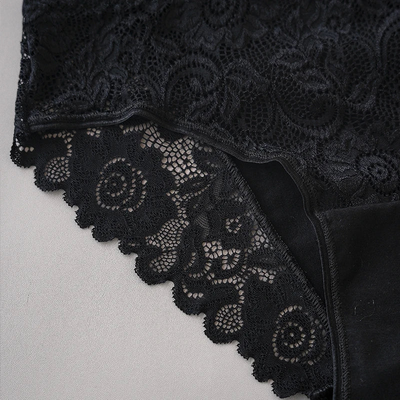 3PCS/Set Luxury Floral Embroidery Lace Panties Women Briefs Sexy Hollow Lingerie Female Underwear Ladies Breathable Underpants luvshop24