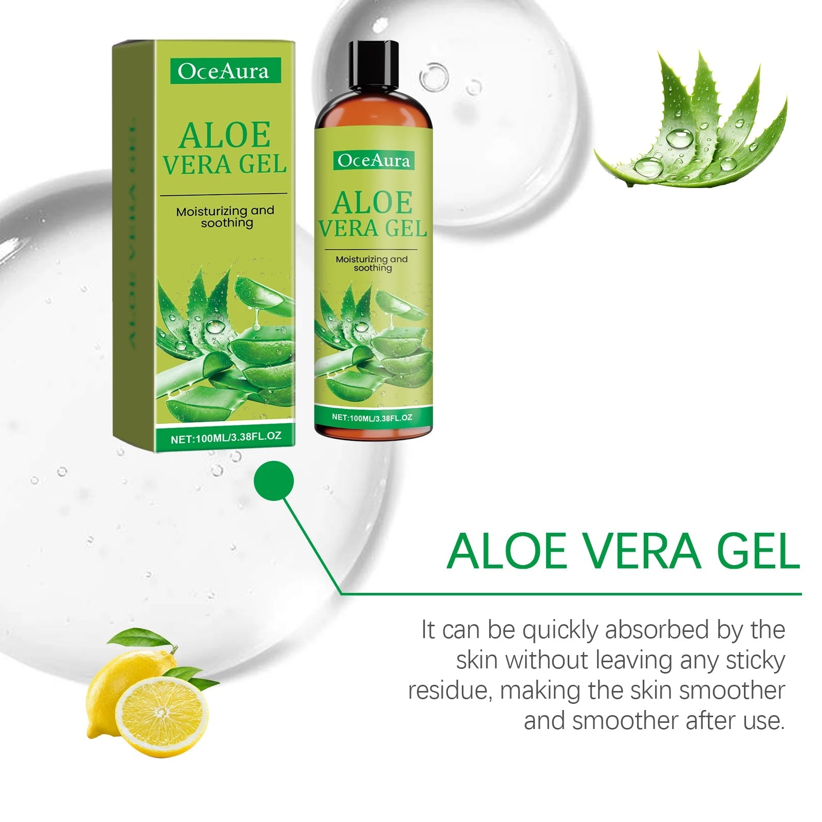 Moisturizing Hydrating Aloe Vera Gel Deeply Nourish Facial Body Skin Shrink Pores Reduce Fine Lines Dry Frizzy Hair Care Essence luvshop24