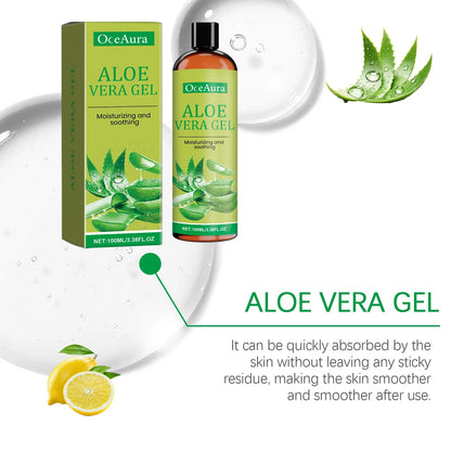 Moisturizing Hydrating Aloe Vera Gel Deeply Nourish Facial Body Skin Shrink Pores Reduce Fine Lines Dry Frizzy Hair Care Essence luvshop24