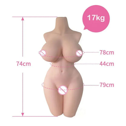 TPE Silicone Testicular Vaginal Double Combination, Half Body, Transgender, Penis, Female Vagina, Anus, Chest, Sexual Experience luvshop24