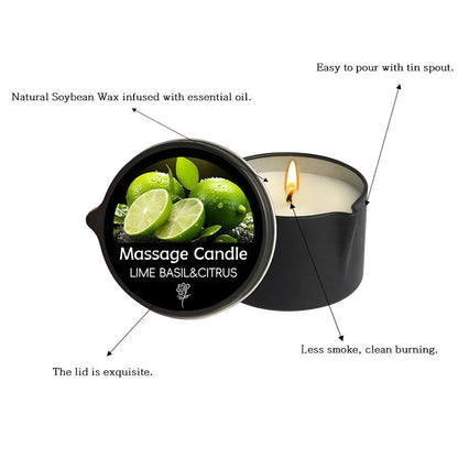 Massage essential oil candle, Soothing and Relaxing Muscles Massage Oil for Massage Ideal Body Oil for Skin Moisturizing luvshop24