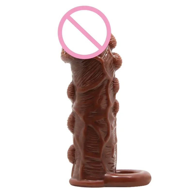 Thicken Big Granule Reusable Condoms Ring Cock Penis Extension Delay Ejaculation Penis Sleeve Extender For Adult Erotic Toys luvshop24